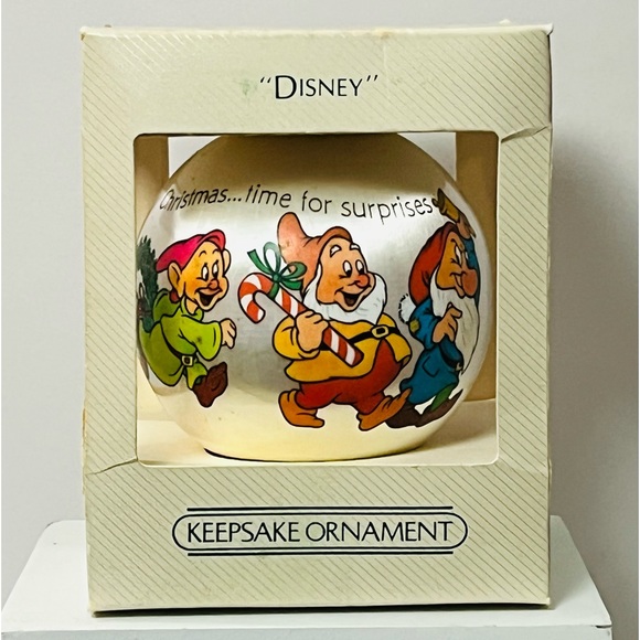 Disney Holiday Vtg Disney Seven Dwarfs Satin Unbreakable Ornament